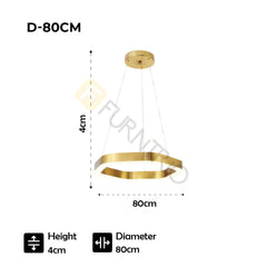 Gold Polygon Design Luxury Chandelier Modern LED Strips Fixture