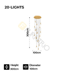 Furnitrio Modern LED Ring Chandelier