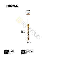 Furnitrio Modern Luxury Crystal Pendant Lamps Bedside Hanging Lights for Living Room & Kitchen