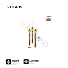 Furnitrio Modern Luxury Crystal Pendant Lamps Bedside Hanging Lights for Living Room & Kitchen