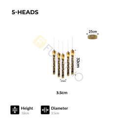 Furnitrio Modern Luxury Crystal Pendant Lamps Bedside Hanging Lights for Living Room & Kitchen