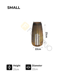 Furnitrio Solar Lights Outdoor LED Bamboo Rattan Garden Lamp