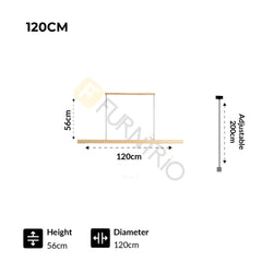 Furnitrio Wooden Pendant Lights, Modern LED Linear Hanging Lamp for Kitchen, Dining, Living Room, and Office