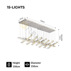 Modern Rotatable LED Crystal Chandelier, Luxury Hanging Lighting Fixture