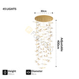 Furnitrio Luxury Crystal Bird Design LED Chandelier Modern Spiral Lighting Fixture