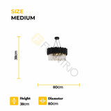 Furnitrio Black Modern Crystal Chandelier