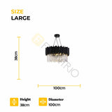 Furnitrio Black Modern Crystal Chandelier