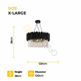 Furnitrio Black Modern Crystal Chandelier