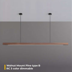 Furnitrio Wooden Pendant Lights, Modern LED Linear Hanging Lamp for Kitchen, Dining, Living Room, and Office