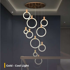 Furnitrio Modern LED Ring Chandelier