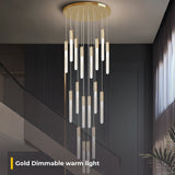 Furnitrio Modern Tube Shape Chandelier Luxury Dimmable LED Light