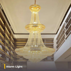 Luxury Gold Crystal Chandelier Large LED Light Fixture