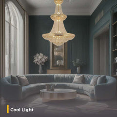 Luxury Gold Crystal Chandelier Large LED Light Fixture