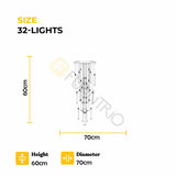 Furnitrio Modern Tube Shape Chandelier Luxury Dimmable LED Light