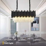 Modern Black Crystal Chandelier LED Pendant Lamp