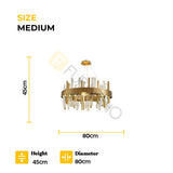 Radiant Gold & Black Crystal Round Chandelier