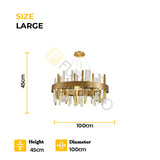 Radiant Gold & Black Crystal Round Chandelier