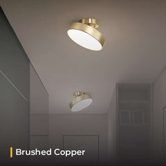 Furnitrio Modern Nordic Round Copper LED Ceiling Light