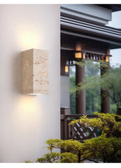 Furnitrio Square Travertine Wall Lamp