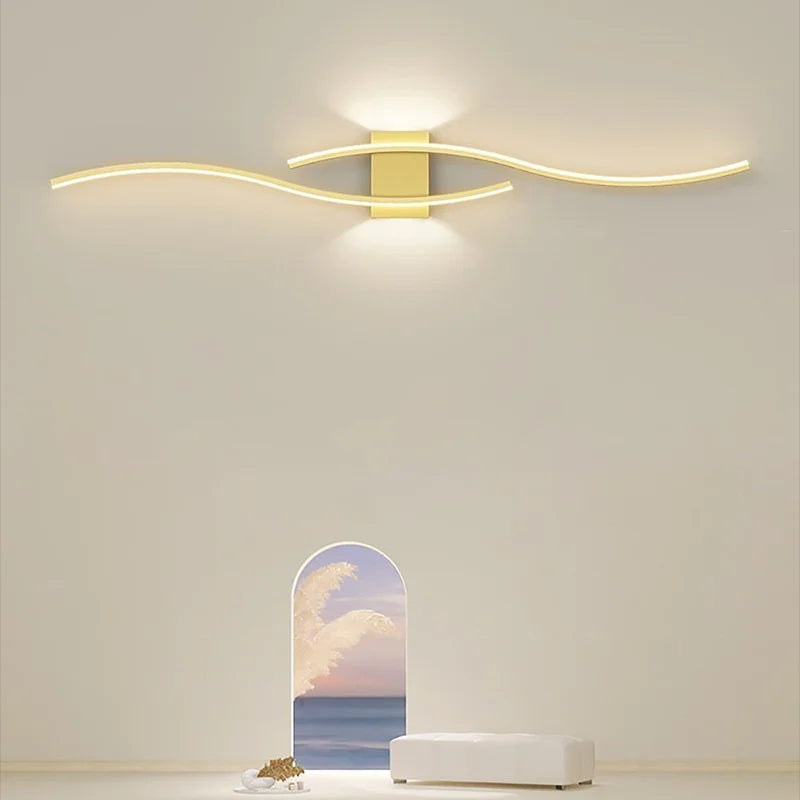 Furnitrio Modern LED Double Curve Wall Lamp