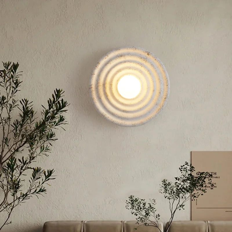 Furnitrio Wabi-Sabi Round Resin Wall Lamp
