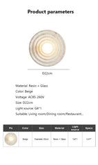 Furnitrio Wabi-Sabi Round Resin Wall Lamp