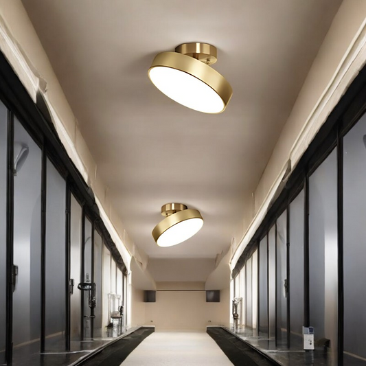 Furnitrio Modern Nordic Round Copper LED Ceiling Light